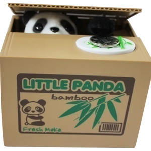 Panda economizando dinheiro roubando dinheiro banco moeda banco