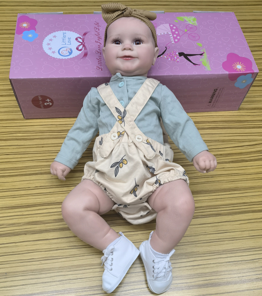  Boneca bebê reborn, recém-nascida, 24 polegadas, silicone, boneca infantil reborn, veias desenhadas à mão, boneca, tamanho real, brinquedo de boneca para maiores de 3 anos, terapia de presente de aniversário para paciente com demência