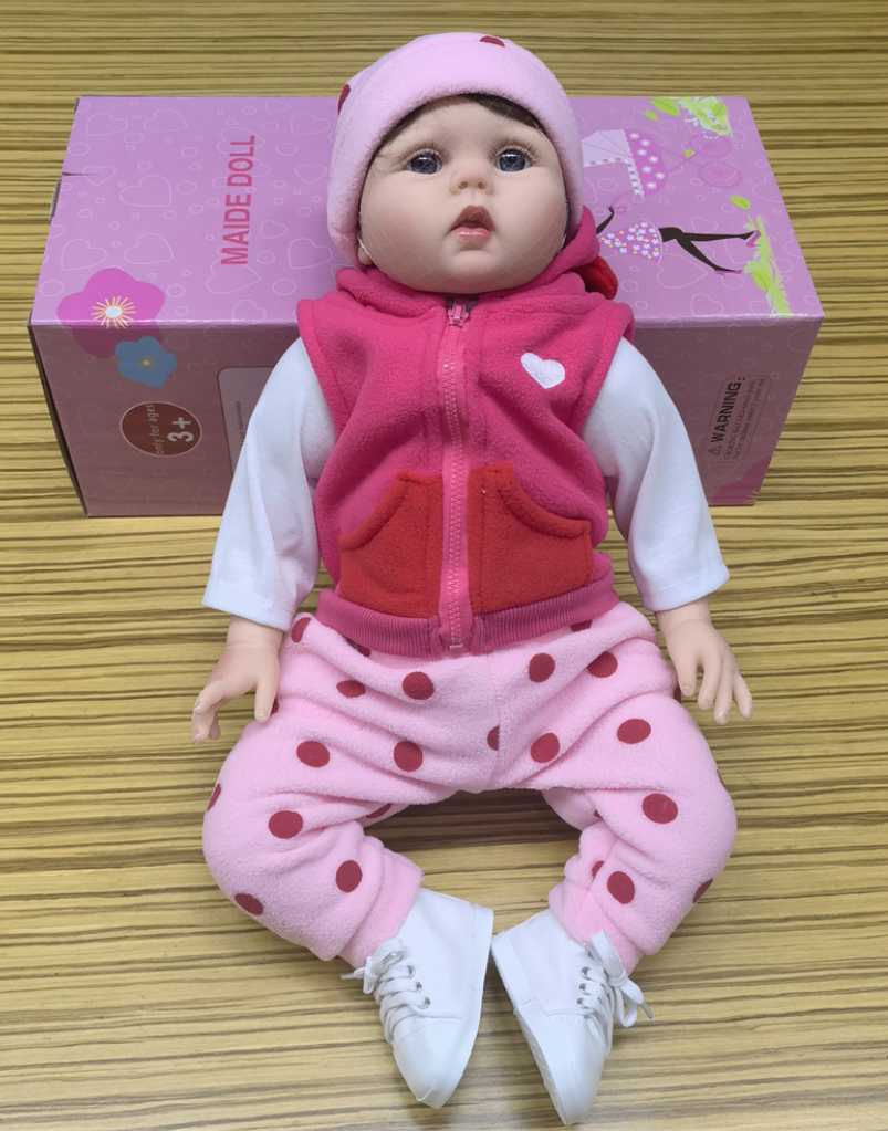 Bonecas Reborn - Boneca de silicone de vinil totalmente realista de 18-22 polegadas com braços e pernas móveis com acessórios Ótimo presente para crianças (corpo de pano)